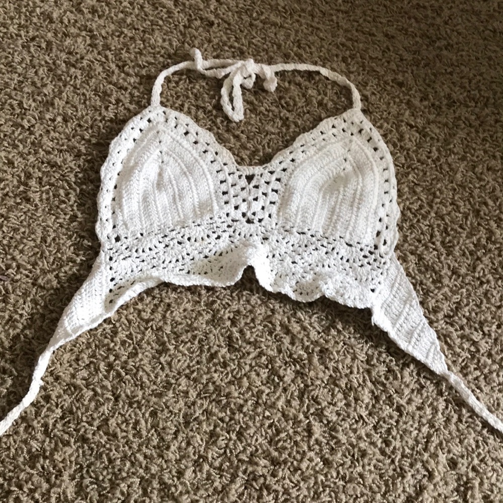White lace bralette top
